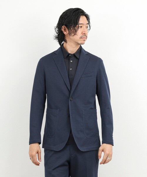 NOLLEY’S（ノーリーズ）の「《ビジカジ/セットアップ対応》強撚バスケット イージージャケット 26SS（テーラードジャケット・メンズ・グレー/ブルー/ネイビー・M/S/XL/L）」の6枚目の写真