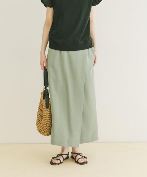 ITEMS URBANRESEARCH(アイテムズ アーバンリサーチ)の「『イージーケア/接触冷感/UVカット』SMOOTH LINEN TOUCH ラップスカート(スカート・レディース・カーキ/キャメル/チャコールグレー・FREE)」の3枚目の写真