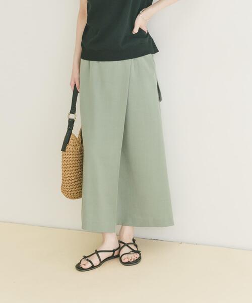 ITEMS URBANRESEARCH(アイテムズ アーバンリサーチ)の「『イージーケア/接触冷感/UVカット』SMOOTH LINEN TOUCH ラップスカート(スカート・レディース・カーキ/キャメル/チャコールグレー・FREE)」の10枚目の写真