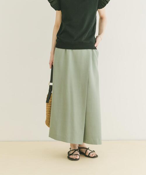 ITEMS URBANRESEARCH(アイテムズ アーバンリサーチ)の「『イージーケア/接触冷感/UVカット』SMOOTH LINEN TOUCH ラップスカート(スカート・レディース・カーキ/キャメル/チャコールグレー・FREE)」の11枚目の写真
