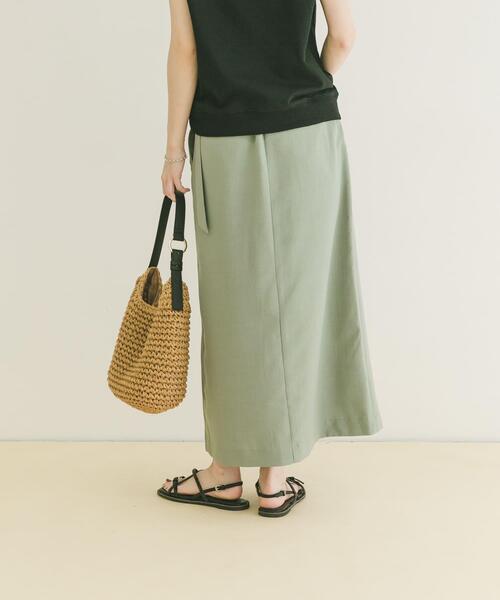 ITEMS URBANRESEARCH(アイテムズ アーバンリサーチ)の「『イージーケア/接触冷感/UVカット』SMOOTH LINEN TOUCH ラップスカート(スカート・レディース・カーキ/キャメル/チャコールグレー・FREE)」の12枚目の写真