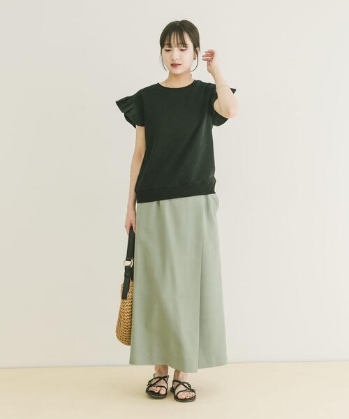 ITEMS URBANRESEARCH(アイテムズ アーバンリサーチ)の「『イージーケア/接触冷感/UVカット』SMOOTH LINEN TOUCH ラップスカート(スカート・レディース・カーキ/キャメル/チャコールグレー・FREE)」の13枚目の写真