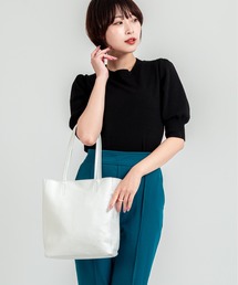 andrea cardone（アンドレアカルドネ）の「【andrea cardone/アンドレアカルドネ】レザー トートバッグ　ファスナー開閉（トートバッグ）」