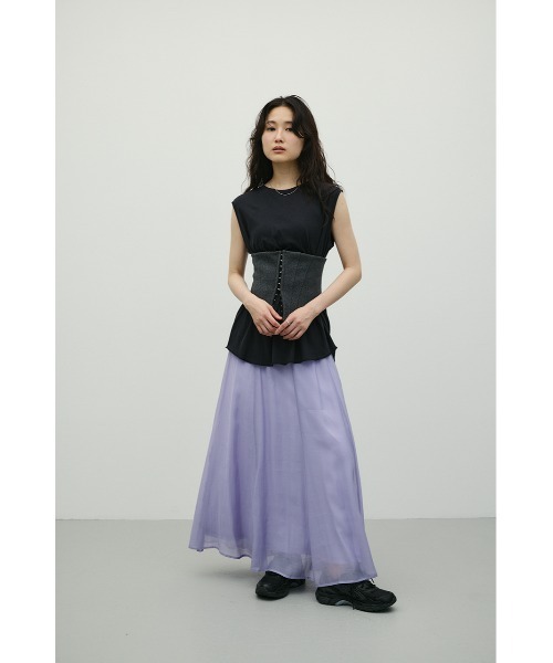 STYLEMIXER(スタイルミキサー)の「シアーナロースカート(スカート・レディース・チャコールグレー/ベージュ/パープル・SMALL/MEDIUM)」の8枚目の写真