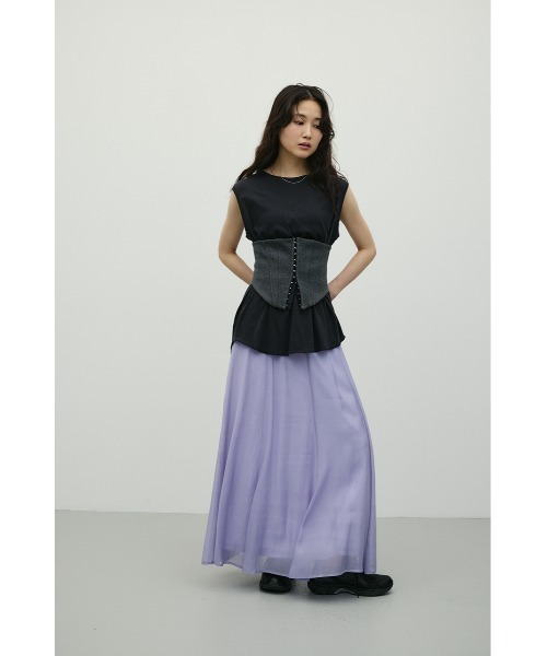 STYLEMIXER(スタイルミキサー)の「シアーナロースカート(スカート・レディース・チャコールグレー/ベージュ/パープル・SMALL/MEDIUM)」の9枚目の写真