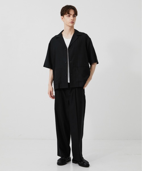 PUBLIC TOKYO(パブリックトウキョウ)の「【セットアップ対応】キュプラウールイージースラックス /ウォッシャブル/夏服/ワイド(スラックス・メンズ・ブラック/チェック・1/2)」の7枚目の写真