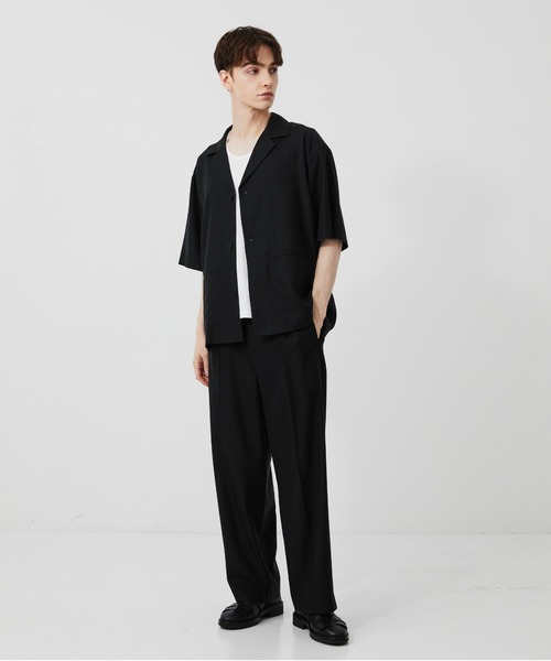 PUBLIC TOKYO(パブリックトウキョウ)の「【セットアップ対応】キュプラウールイージースラックス /ウォッシャブル/夏服/ワイド(スラックス・メンズ・ブラック/チェック・1/2)」の8枚目の写真