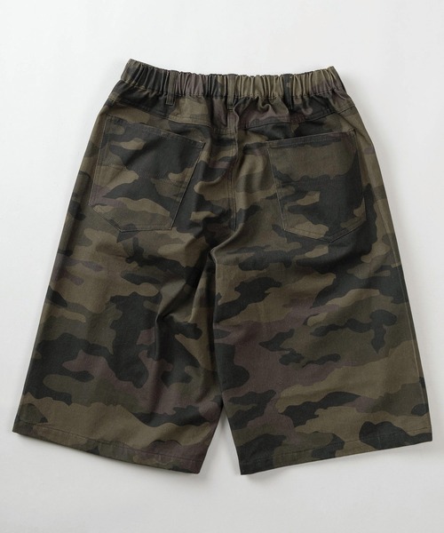 SlashDate(スラッシュデイト)の「【82】カーブシルエット ブラック カモフラ柄 ワイド ショートパンツ/ハーフパンツ/バックシャーリング(その他パンツ・メンズ・ブラウン/グリーン/ブラック/カーキ・S/M/L)」の6枚目の写真