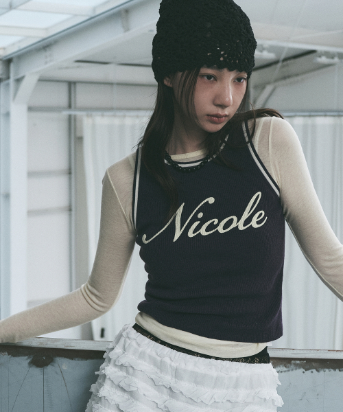 NICK&NICOLE(ニックアンドニコール)の「NICOLE RIBBED SLEEVELESS TOP_PURPLE(Tシャツ/カットソー・レディース・その他・FREE)」の1枚目の写真