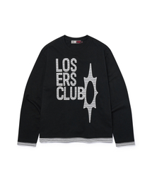 ロゴレイヤード長袖Tシャツブラック