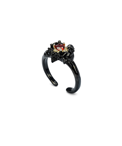 RANDOMOFF（ランダムオフ）の「[ROF x GYEOL] BLEEDING HEART RING（リング・レディース・ブラック・ONE SIZE）」の2枚目の写真