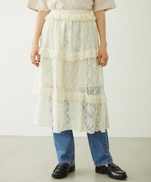 LACE FRILL DIRNDL SKIRT