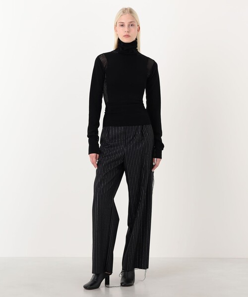TOMORROWLAND （トゥモローランド）の「diotima Merino Mesh Stripe メッシュコンビ タートルネックニット（ニット/セーター・レディース・ホワイト系その他/ブラック系その他・0）」の3枚目の写真