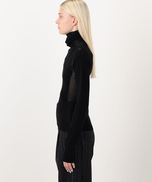 TOMORROWLAND （トゥモローランド）の「diotima Merino Mesh Stripe メッシュコンビ タートルネックニット（ニット/セーター・レディース・ホワイト系その他/ブラック系その他・0）」の5枚目の写真