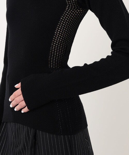 TOMORROWLAND （トゥモローランド）の「diotima Merino Mesh Stripe メッシュコンビ タートルネックニット（ニット/セーター・レディース・ホワイト系その他/ブラック系その他・0）」の9枚目の写真