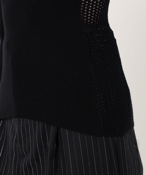 TOMORROWLAND （トゥモローランド）の「diotima Merino Mesh Stripe メッシュコンビ タートルネックニット（ニット/セーター・レディース・ホワイト系その他/ブラック系その他・0）」の10枚目の写真