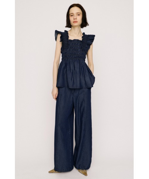 SLY(スライ)の「DENIM ARM FRILL TOPS デニムアームフリルトップス 春服 夏服(シャツ/ブラウス・レディース・ブルー/ライトブルー・FREE)」の19枚目の写真