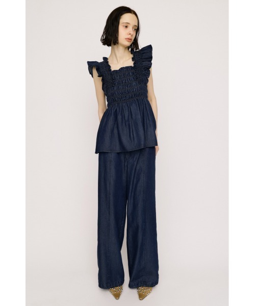 SLY(スライ)の「DENIM ARM FRILL TOPS デニムアームフリルトップス 春服 夏服(シャツ/ブラウス・レディース・ブルー/ライトブルー・FREE)」の20枚目の写真