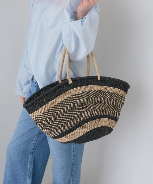 The Bagmati（ザバグマティ）の「【The Bagmati/ザ バグマティ】柄カゴバッグ（かごバッグ・レディース・ブラック・フリー）」の3枚目の写真