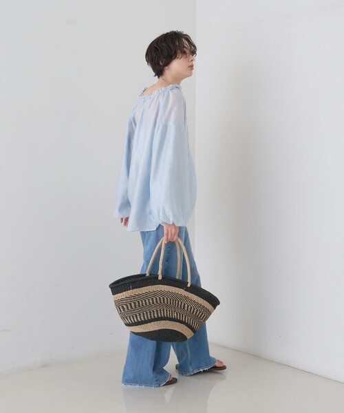 The Bagmati（ザバグマティ）の「【The Bagmati/ザ バグマティ】柄カゴバッグ（かごバッグ・レディース・ブラック・フリー）」の4枚目の写真