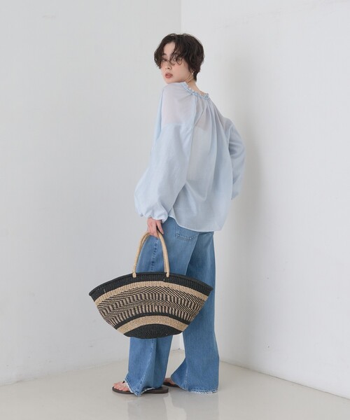 The Bagmati（ザバグマティ）の「【The Bagmati/ザ バグマティ】柄カゴバッグ（かごバッグ・レディース・ブラック・フリー）」の9枚目の写真