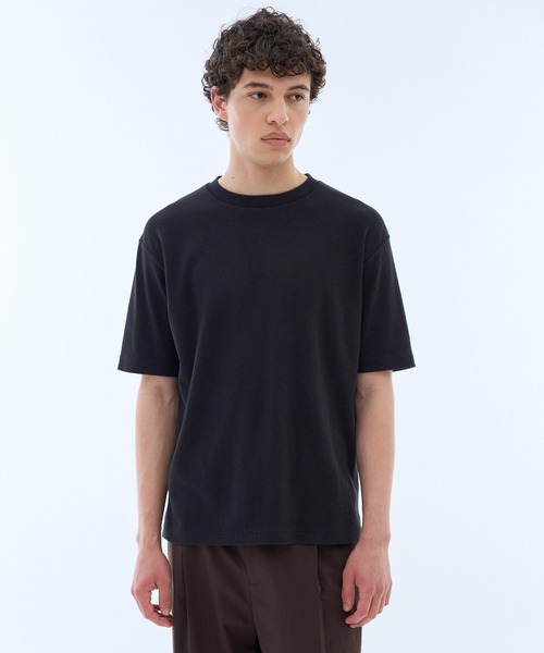 ESTNATION(エストネーション)の「ESTNATION / コットンフライス ショートスリーブカットソー(Tシャツ/カットソー・メンズ・ブラック/ホワイト・MEDIUM/LARGE/X-LARGE)」の6枚目の写真