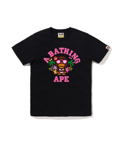 A BATHING APE(アベイシングエイプ)の「LISA COLLEGE SUMMER TEE(Tシャツ/カットソー・レディース・ホワイト/ブラック/ピンク・X-SMALL/SMALL/MEDIUM)」の1枚目の写真