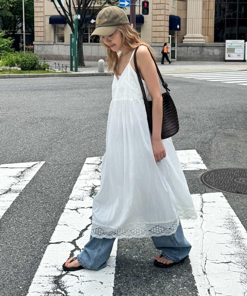CANAL JEAN(キャナルジーン)の「HARING クロシェレースキャミワンピ(ワンピース・レディース・ホワイト・ONE SIZE)」の1枚目の写真