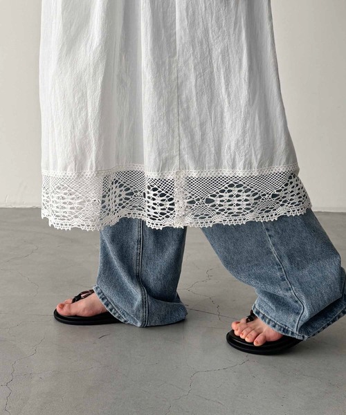 CANAL JEAN(キャナルジーン)の「HARING クロシェレースキャミワンピ(ワンピース・レディース・ホワイト・ONE SIZE)」の11枚目の写真