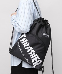 THRASHER | 軽量 プリントデザイン ナップサック A4対応(ロゴデザイン・ファイヤーロゴ・ゴンズ)(バックパック/リュック)