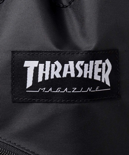 THRASHER(スラッシャー)の「軽量 プリントデザイン ナップサック A4対応(ロゴデザイン・ファイヤーロゴ・ゴンズ)(バックパック/リュック・メンズ・ブラック/ブラック系その他・FREE)」の5枚目の写真