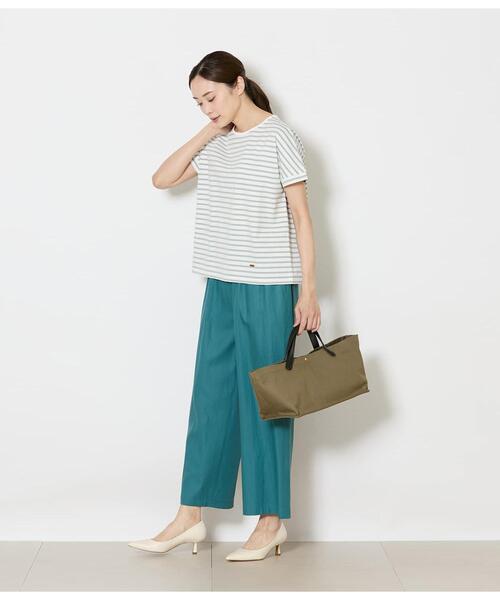 NEWYORKER(ニューヨーカー)の「リネン混プレーンウィーブ ドロストイージーパンツ(その他パンツ・レディース・ベージュ/ネイビー/グリーン・LARGE/MEDIUM)」の17枚目の写真
