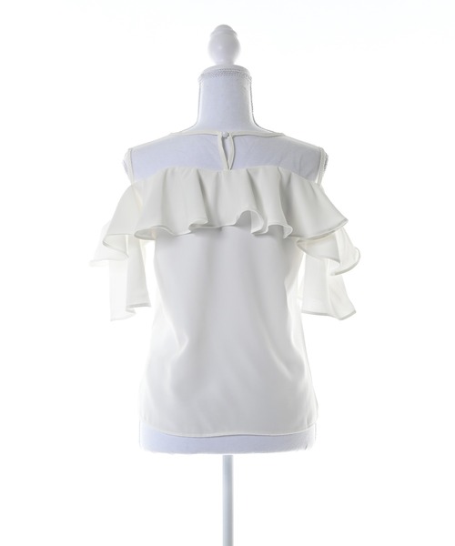 Narcissus(ナルシス)の「【Narcissus】シフォンフリルTシャツ カットソー シアー(Tシャツ/カットソー・レディース・ホワイト・FREE)」の3枚目の写真