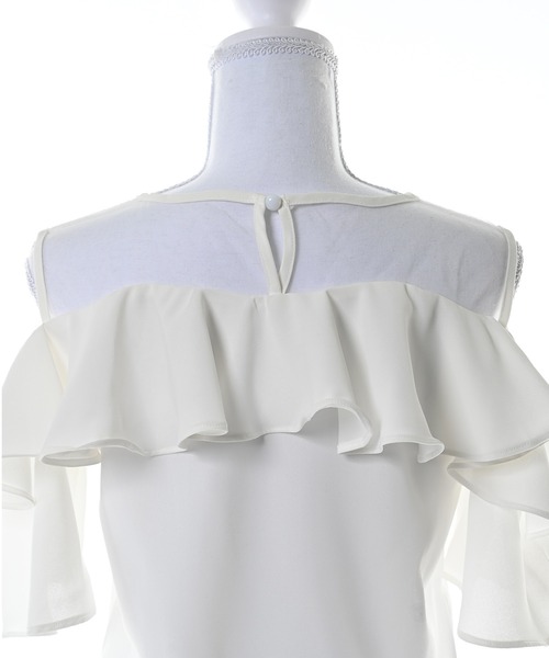 Narcissus(ナルシス)の「【Narcissus】シフォンフリルTシャツ カットソー シアー(Tシャツ/カットソー・レディース・ホワイト・FREE)」の7枚目の写真