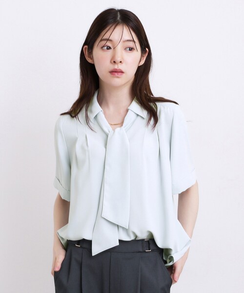 grove(グローブ)の「【洗える】チャーム付きマルチWAYボウタイブラウス(シャツ/ブラウス・レディース・ブラック系1/サックスブルー/オフホワイト/アイボリー系1・03/02/01/05/04)」の19枚目の写真