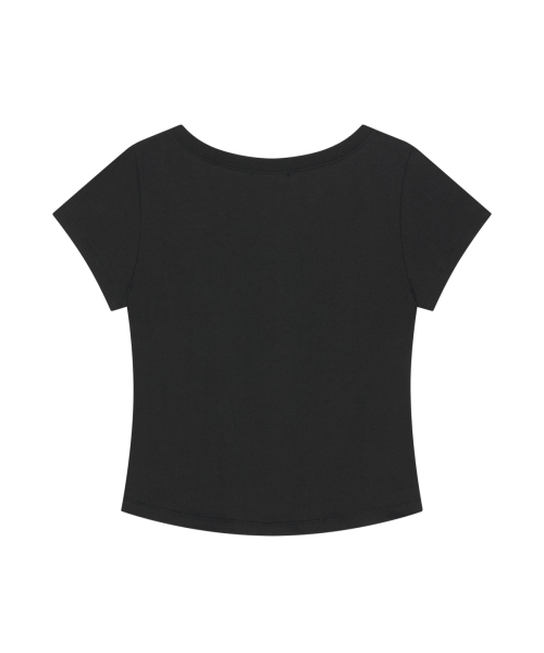 ILLIGO（イリゴ）の「129 ベーシックスリムTシャツ ブラック（Tシャツ/カットソー・レディース・その他・OS）」の5枚目の写真