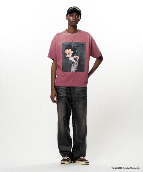 KAMIYA（カミヤ）の「Betty BoopTM × KAMIYA "I’m coming out" Distressed T-shirt（Tシャツ/カットソー・メンズ・ブラック/ホワイト・S/M）」の13枚目の写真