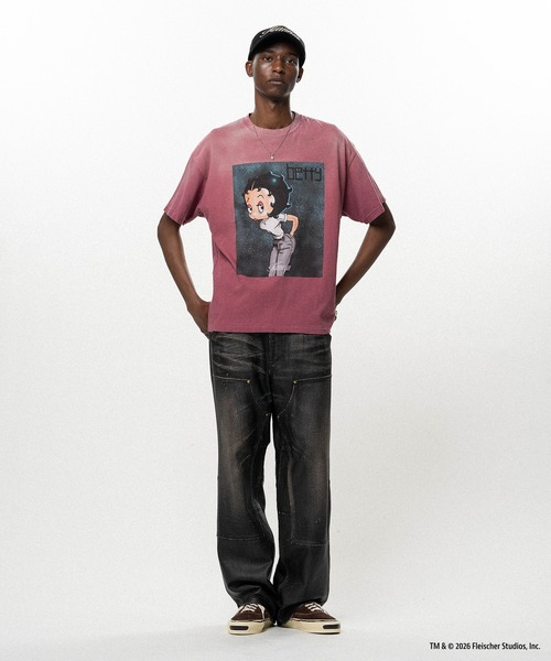 KAMIYA（カミヤ）の「Betty BoopTM × KAMIYA "I’m coming out" Distressed T-shirt（Tシャツ/カットソー・メンズ・ブラック/ホワイト・S/M）」の14枚目の写真
