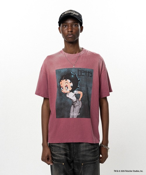 KAMIYA（カミヤ）の「Betty BoopTM × KAMIYA "I’m coming out" Distressed T-shirt（Tシャツ/カットソー・メンズ・ブラック/ホワイト・S/M）」の17枚目の写真