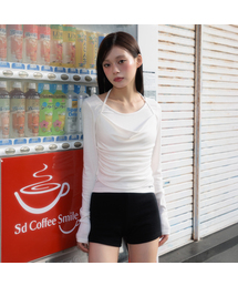 Drape Layered Halter Long Sleeve [Ivory]