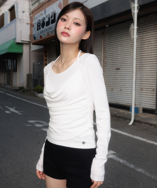 ROSEFRANTZ（ロゼフランツ）の「Drape Layered Halter Long Sleeve [Ivory]（Tシャツ/カットソー・レディース・アイボリー・OS）」の10枚目の写真