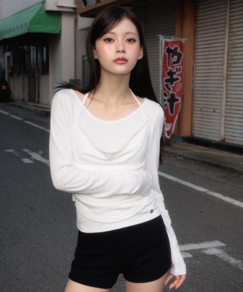 ROSEFRANTZ（ロゼフランツ）の「Drape Layered Halter Long Sleeve [Ivory]（Tシャツ/カットソー・レディース・アイボリー・OS）」の12枚目の写真