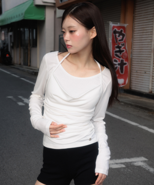ROSEFRANTZ（ロゼフランツ）の「Drape Layered Halter Long Sleeve [Ivory]（Tシャツ/カットソー・レディース・アイボリー・OS）」の13枚目の写真