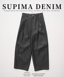 UNITED TOKYO | 【数量限定】SUPIMA DENIM バギーパンツ　｜夏服/ワイド/ウエスト調節可/タック(デニムパンツ)