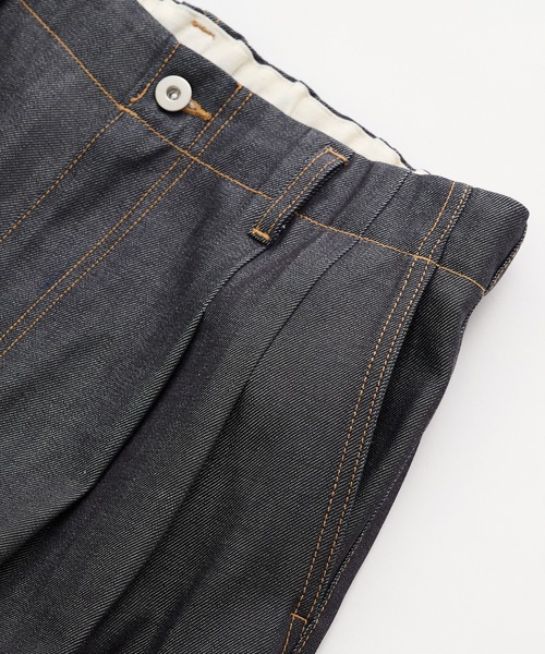 UNITED TOKYO（ユナイテッドトウキョウ）の「【数量限定】SUPIMA DENIM バギーパンツ　｜夏服/ワイド/ウエスト調節可/タック（デニムパンツ・メンズ・ブラック/ダークインディゴブルー・1/2）」の10枚目の写真