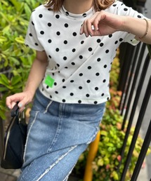 mi via loca | ドット柄コンパクト フライス TOPS(Tシャツ/カットソー)