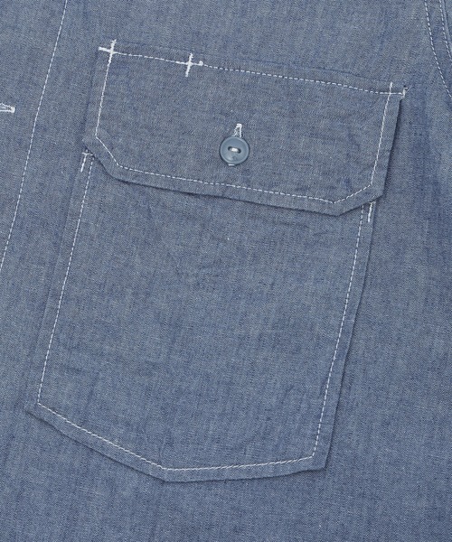 Hombre Nino(オンブレニーニョ)の「HOMBRENINO CORONA UTILITY EYELET SHIRT HN0261-SH0002(シャツ/ブラウス・メンズ・インディゴブルー・L/M)」の5枚目の写真
