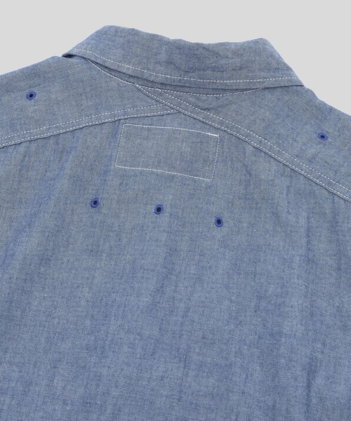 Hombre Nino(オンブレニーニョ)の「HOMBRENINO CORONA UTILITY EYELET SHIRT HN0261-SH0002(シャツ/ブラウス・メンズ・インディゴブルー・L/M)」の8枚目の写真
