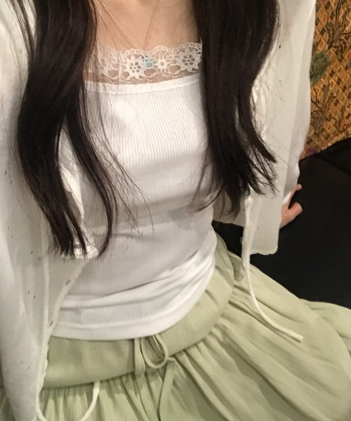 mineng（マイング）の「【ウエストゴム/ティアード】イズストラップカンカンスカート（スカート・レディース・ミント/アイボリー/ブラック・FREE）」の12枚目の写真