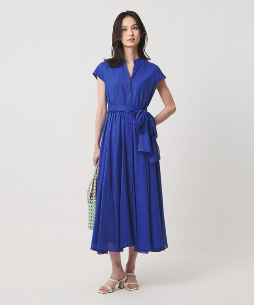 UNITED ARROWS（ユナイテッドアローズ）の「コットン キャップスリーブ ワンピース（ワンピース・レディース・ダークグレー/ロイヤルブルー/ブラック・36/38）」の4枚目の写真